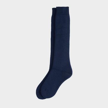 Blue Barbour Womens Knee Length Wellington Socks Navy