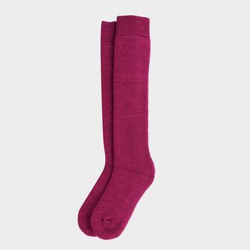 Pink Barbour Womens Knee Length Wellington Socks Raspberry