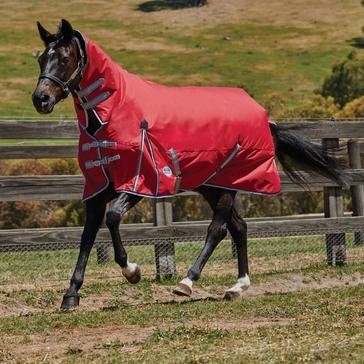  WeatherBeeta ComFiTec Classic Combo Neck Heavy Turnout Rug Red/Silver/Navy