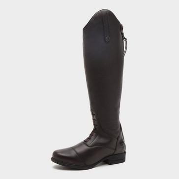 Brown Moretta Womens Gianna Leather Field Riding Boots Brown