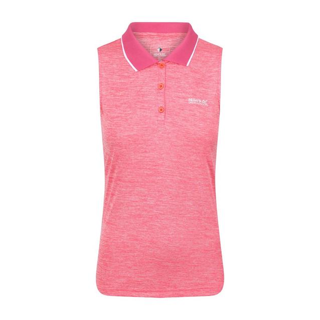 Pink Regatta Ladies Tima II Sleeveless Polo Shirt Tropical Pink image 1