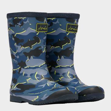  Joules Kids' Roll Up Wellies Camo Shark