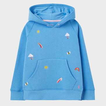  Joules Kids Lucas Raglan Sleeve Hooded Sweatshirt Blue Weather