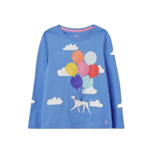  Joules Kids Bessie Long Sleeved T-Shirt Blue Dalmation image 1