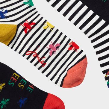  Joules Womens Excellent Everyday Eco Vero 3 Pack Socks Multi Bee