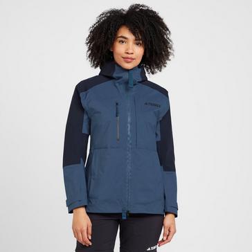 Blue|Brown adidas Terrex Women’s Xploric RAIN.DRY Hiking Jacket