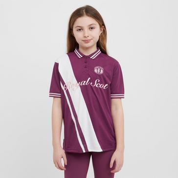 Pink Royal Scot Kids Nora Team Short Sleeved Polo Shirt Wine