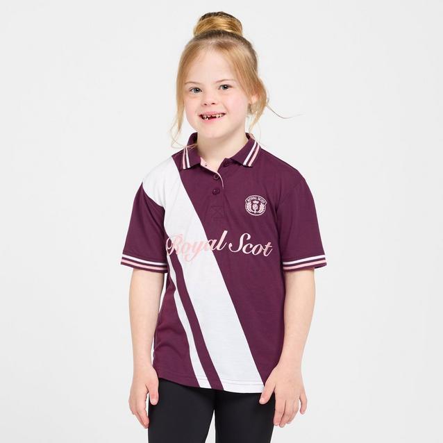 Pink Royal Scot Kids Nora Team Short Sleeved Polo Shirt Wine image 1