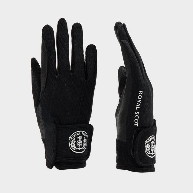 Royal Scot Adults Silicone Grip Riding Gloves Black Naylors