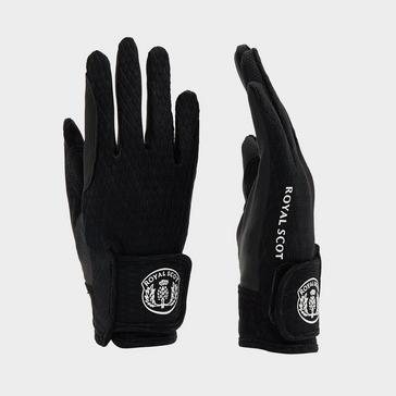 Black Royal Scot Adults Silicone Grip Riding Gloves Black