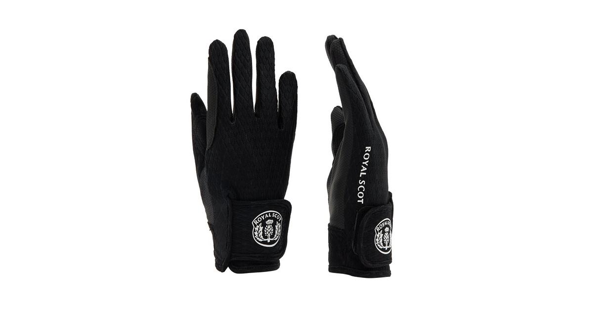 Royal Scot Adults Silicone Grip Riding Gloves Black Naylors