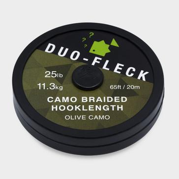 Green THINKING ANGLER Duo-Fleck Camo Braided Hooklength 25lb