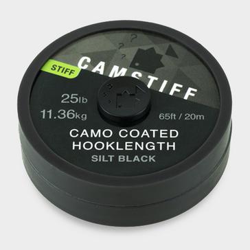 Black THINKING ANGLER Camstiff Camo Coated Hooklength Silt Black 25lb