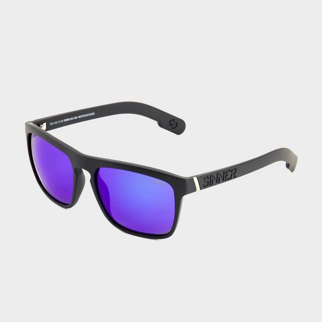  Sinner Thunder X Sunglasses Black Blue Oil Lens image 1