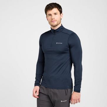 Navy Montane Men's Dart XT Thermal Zip Neck Long Sleeved Top