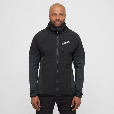 Black adidas Terrex Men’s Techrock Hooded Wind Fleece 