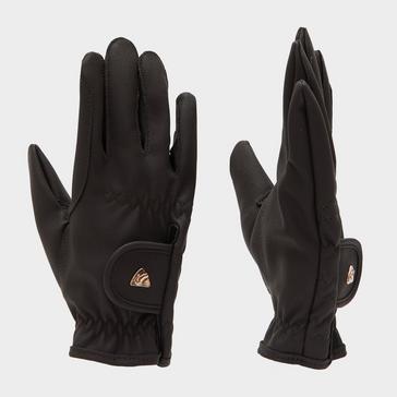 Brown Aubrion Childs PU Riding Gloves Brown