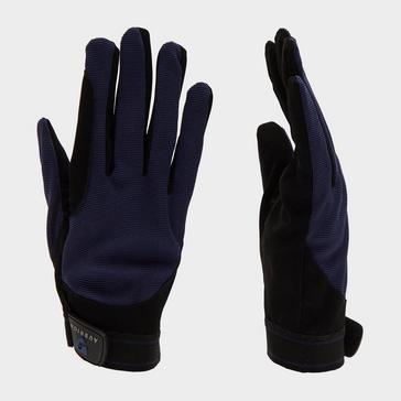 Blue Aubrion Mesh Riding Gloves Navy