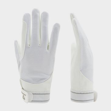 White Aubrion Mesh Riding Gloves White