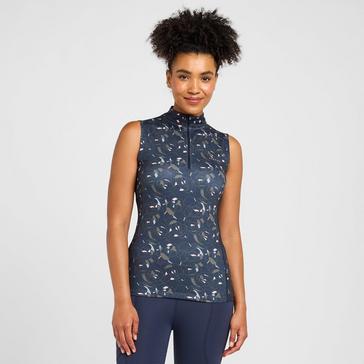 Navy Aubrion Womens Revive Sleeveless Base Layer Peony Print