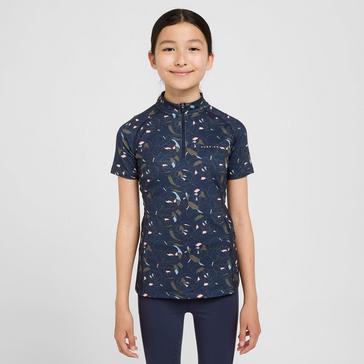 Blue Aubrion Young Rider Revive Short Sleeve Base Layer Peony Print
