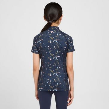 Blue Aubrion Young Rider Revive Short Sleeve Base Layer Peony Print