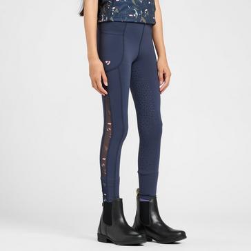 Blue Aubrion Young Rider Rhythm Riding Tights Navy