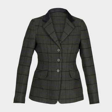 Green Aubrion Womens Saratoga Tweed Jacket Dark Green Check