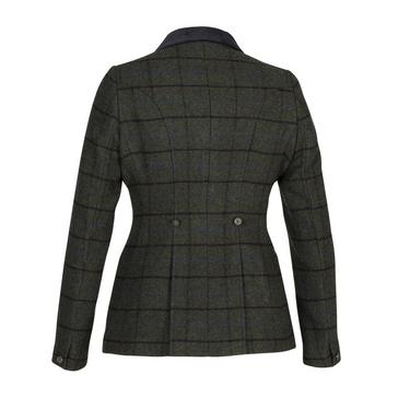 Green Aubrion Womens Saratoga Tweed Jacket Dark Green Check