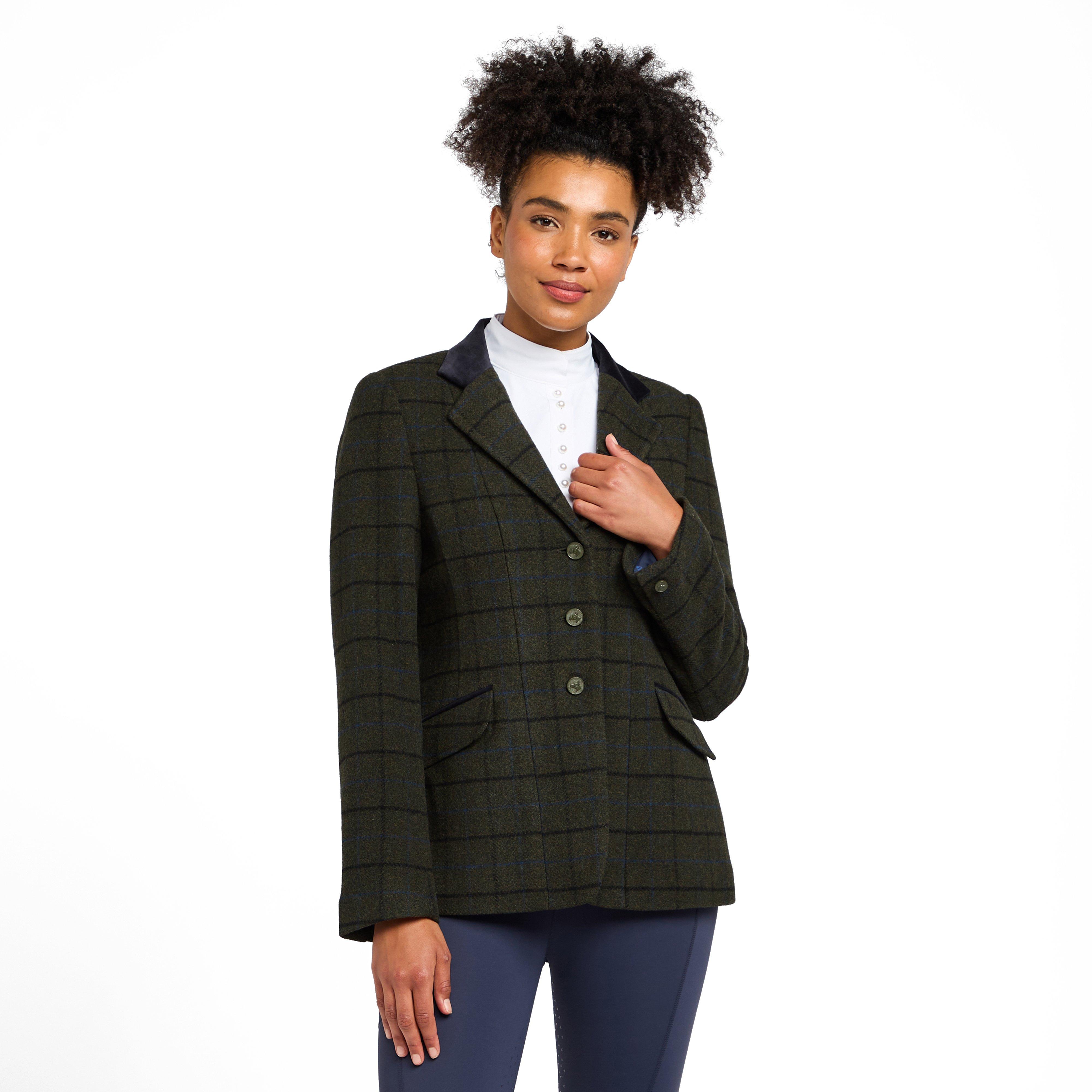 Womens Saratoga Tweed Jacket Dark Green Check