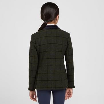 Green Aubrion Childs Saratoga Tweed Jacket Dark Green Check