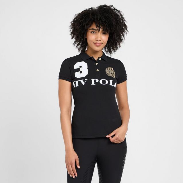 Black HV Polo Womens Favouritas EQ Polo Shirt Black image 1