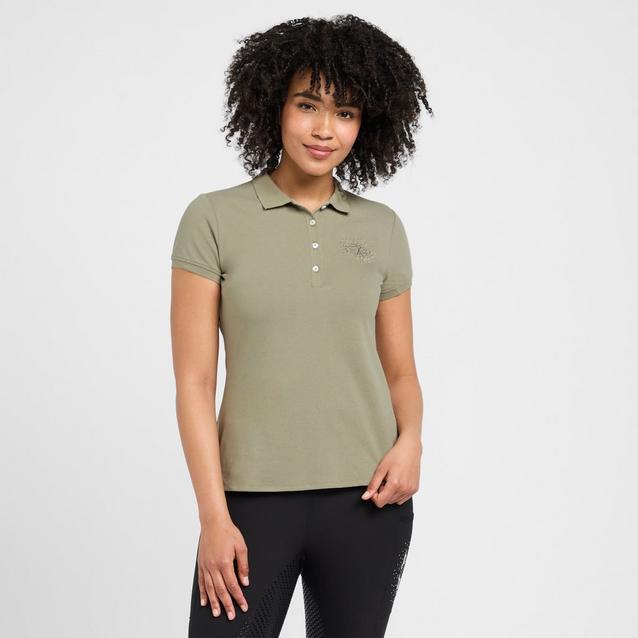 Green HV Polo Womens Classic Short Sleeved Polo Shirt Oil Green image 1