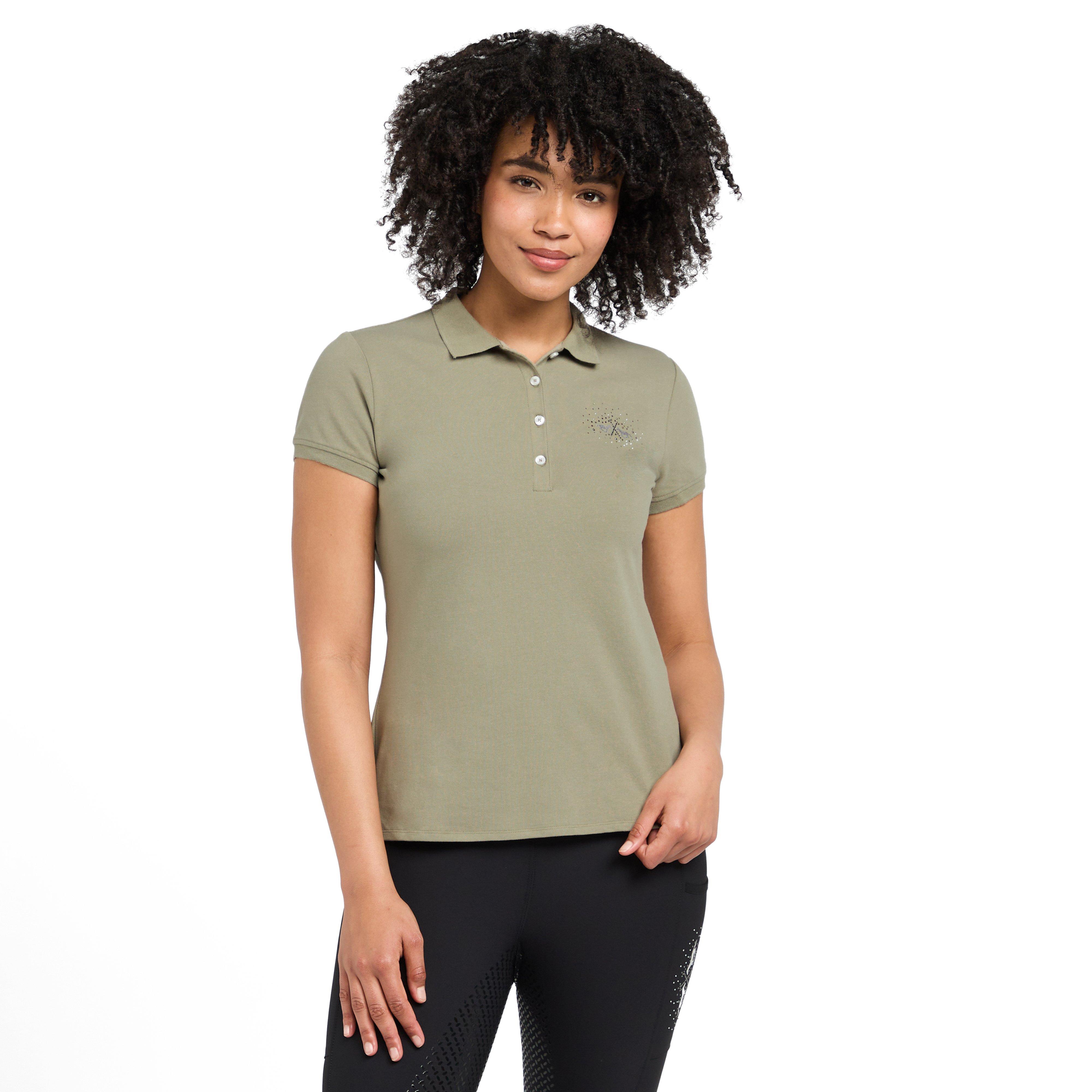Womens Classic Short Sleeved Polo Shirt Oil Green