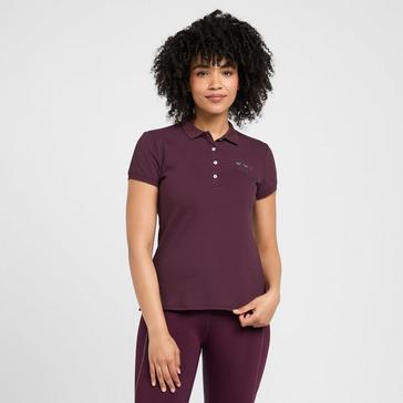 Red HV Polo Womens Classic Short Sleeved Polo Shirt Dark Berry
