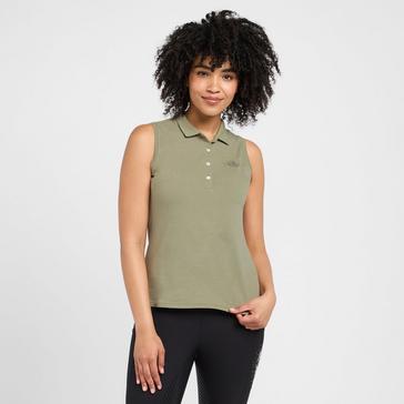Green HV Polo Womens Classic Sleeveless Polo Shirt Oil Green