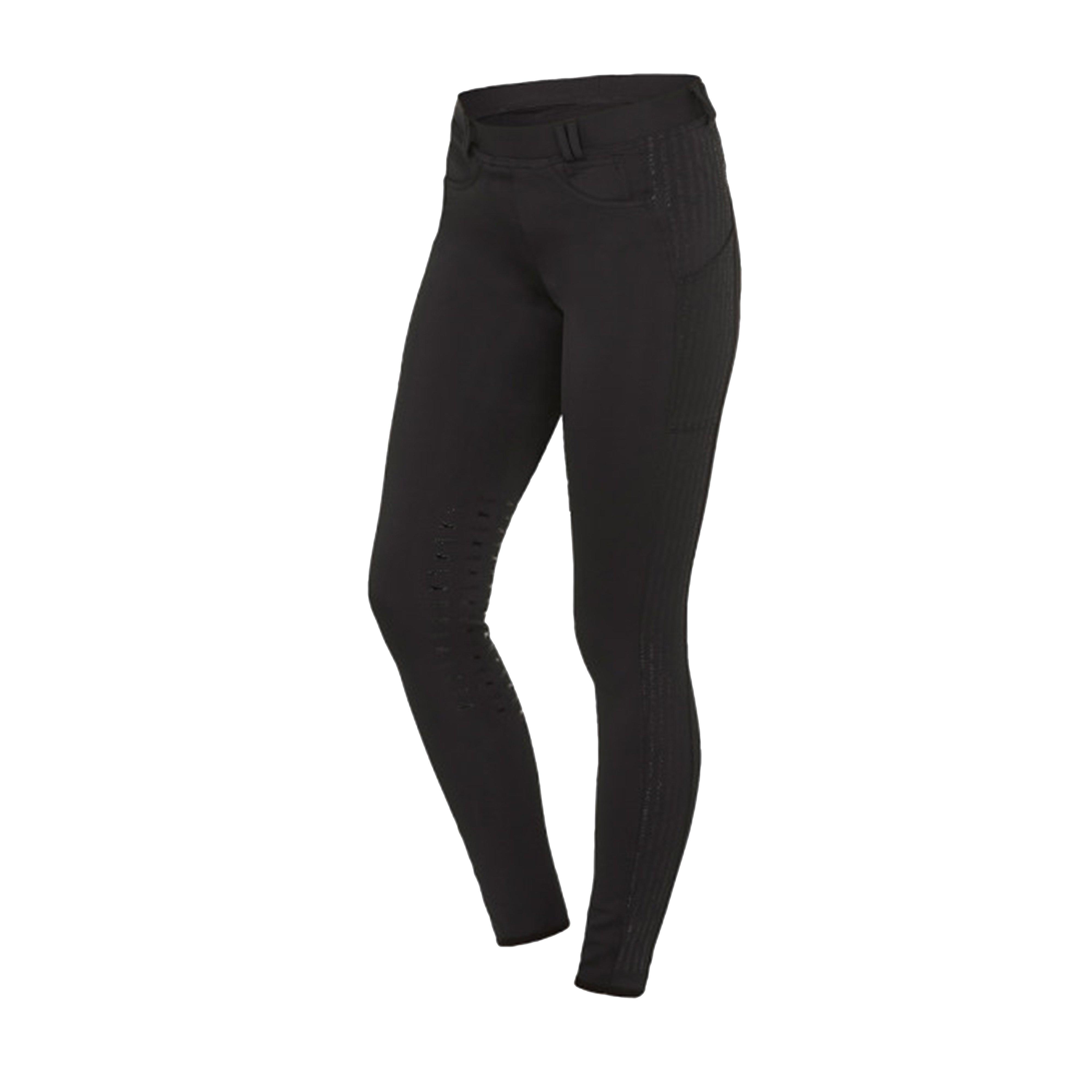 Womens Sporty Knee Grip Riding Tights Cool Black