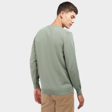 Green Barbour Mens Pima Cotton Crew Neck Sweater Agave Green
