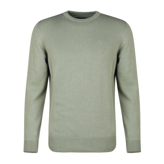 Barbour Mens Pima Cotton Crew Neck Sweater Agave Green Naylors