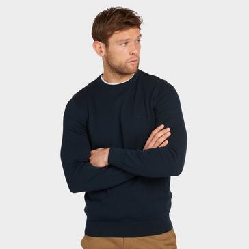 Blue Barbour Mens Pima Cotton Crew Neck Sweater