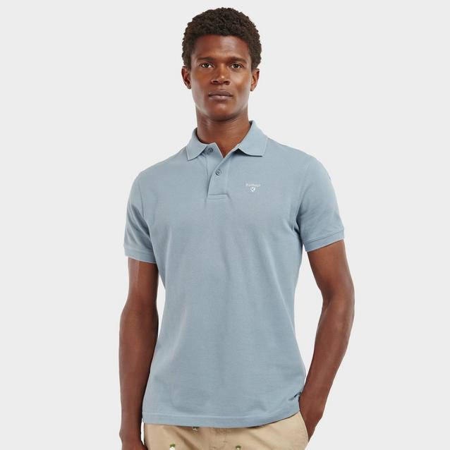 Blue Barbour Mens Sports Polo Shirt Washed Blue image 1