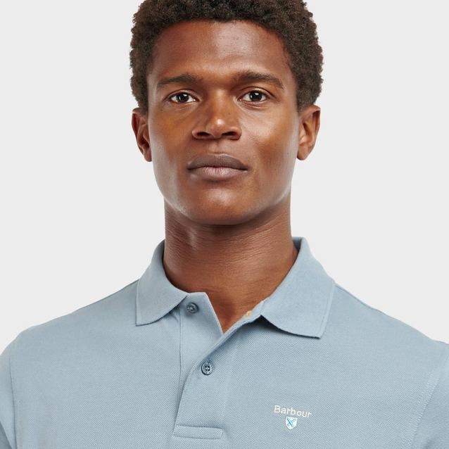 Barbour Mens Sports Polo Shirt Washed Blue Naylors