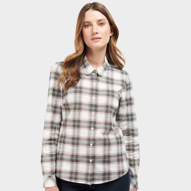 Green Barbour Womens Daphne Shirt Cloud Olive Check image 1