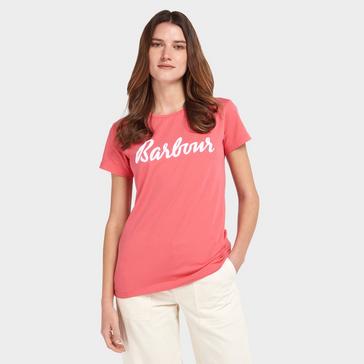 Pink Barbour Womens Otterburn T-Shirt Pink Punch