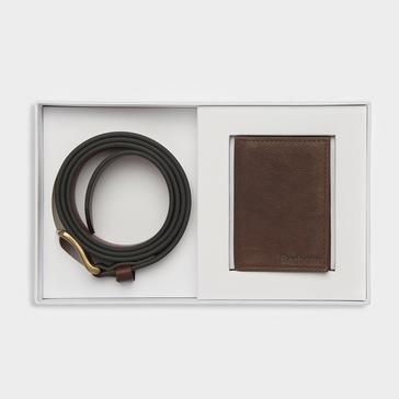 Brown Barbour Haydon Wallet & Belt Gift Set Brown