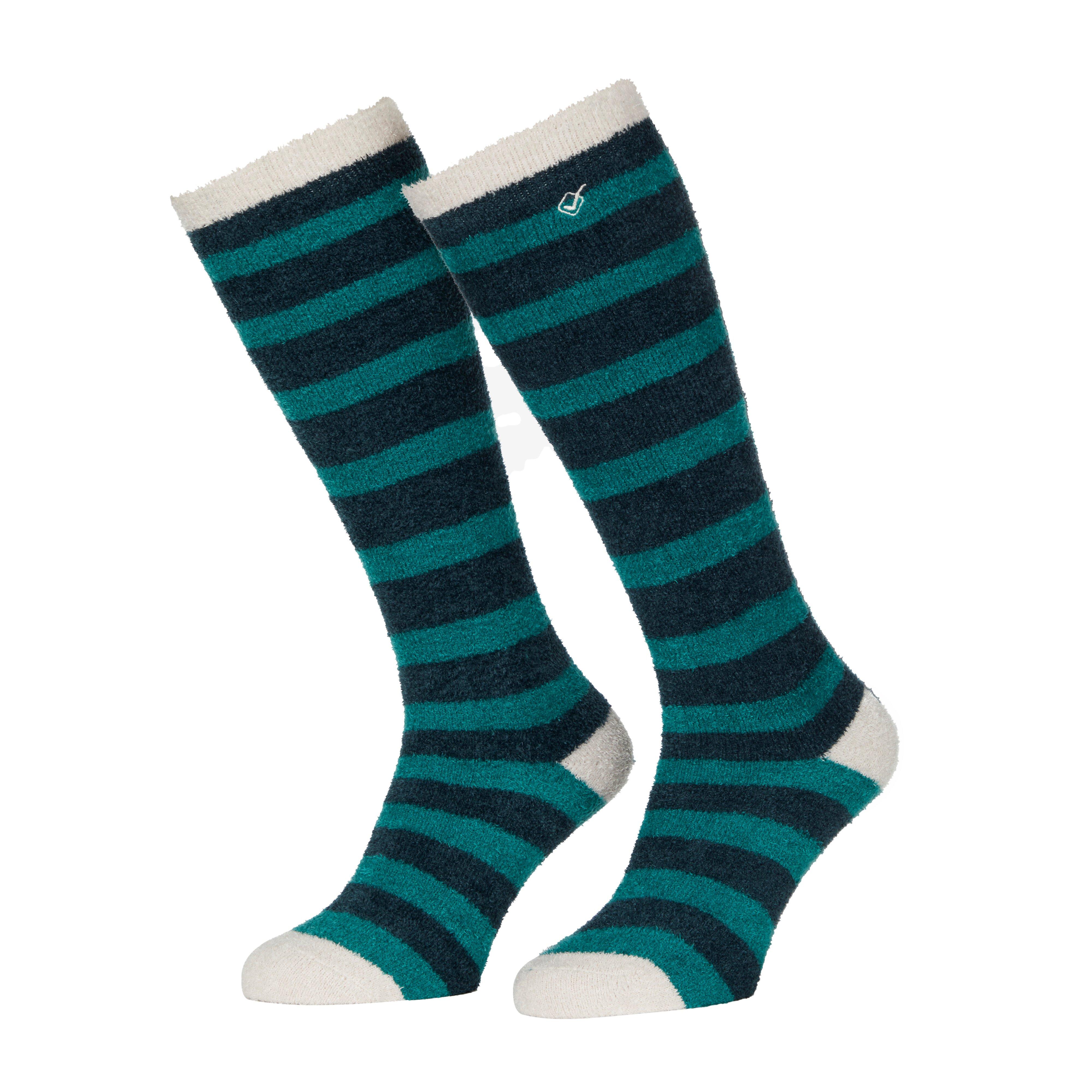 Sophie Stripe Fluffies Socks Spruce