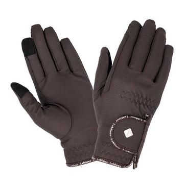 Brown LeMieux Classic Leather Riding Gloves Brown
