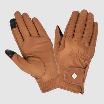 Brown LeMieux Classic Leather Riding Gloves Tan
