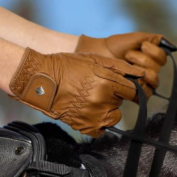 Tan LeMieux Classic Leather Riding Gloves Tan