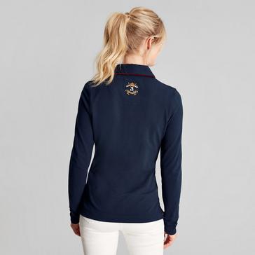 Blue Joules Womens Ashley Long Sleeved Polo Shirt French Navy